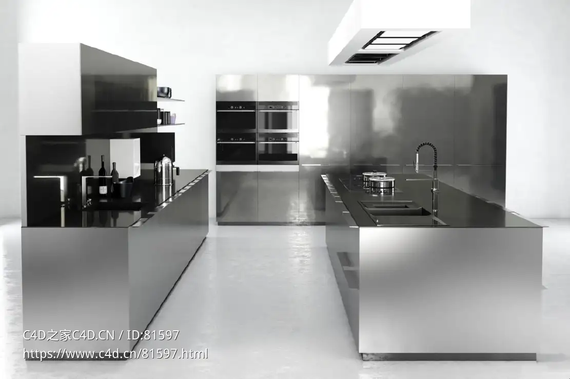 整体厨房厨柜c4d模型Kitchen cabinet - 09 - C4D之家 - 09.jpg