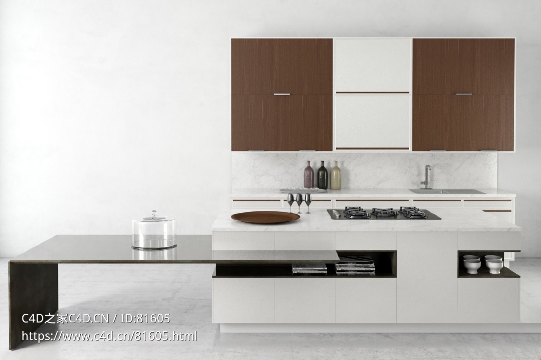 整体厨房厨柜c4d模型Kitchen cabinet - 011 - C4D之家 - 11.jpg
