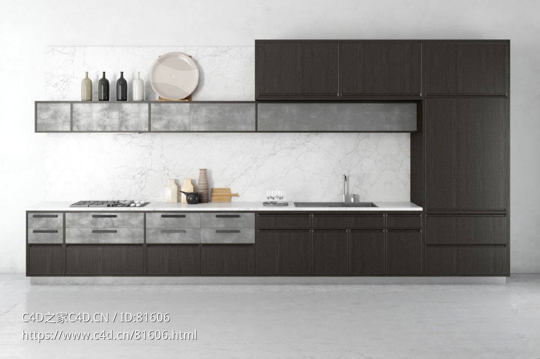 整体厨房厨柜c4d模型Kitchen cabinet - 012 - C4D之家 - 12.jpg