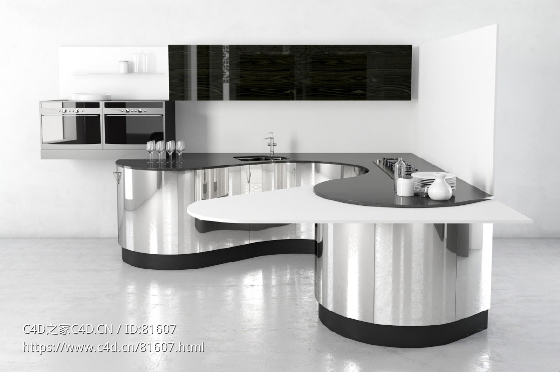 整体厨房厨柜c4d模型Kitchen cabinet - 013 - C4D之家 - 13.jpg