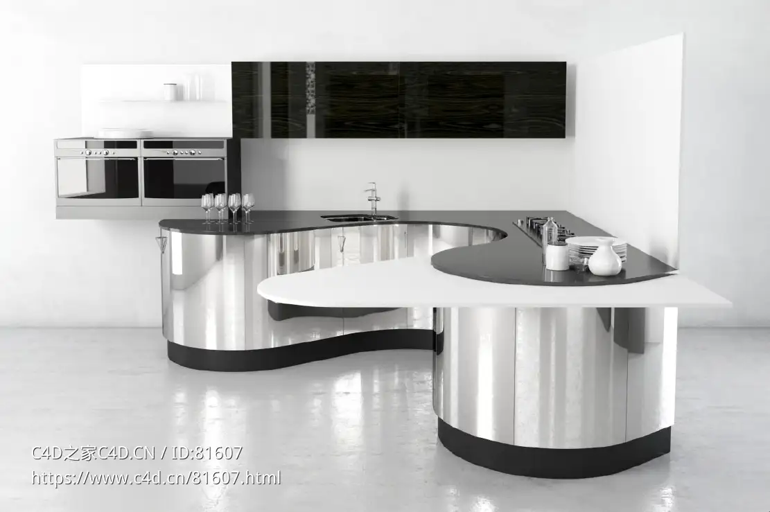 整体厨房厨柜c4d模型Kitchen cabinet - 013 - C4D之家 - 13.jpg