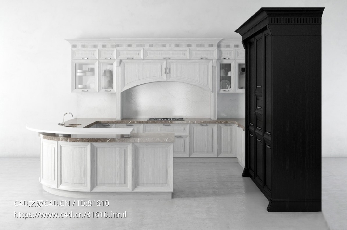 整体厨房厨柜c4d模型Kitchen cabinet - 016 - C4D之家 - 16.jpg