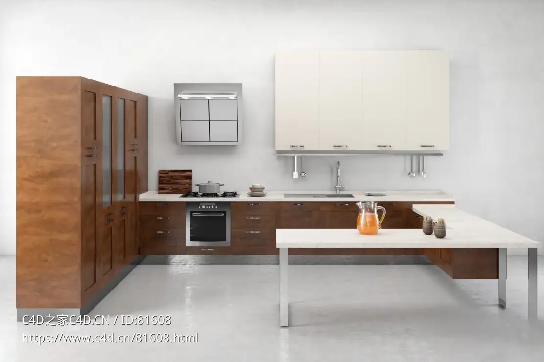 整体厨房厨柜c4d模型Kitchen cabinet - 014 - C4D之家 - 14.jpg