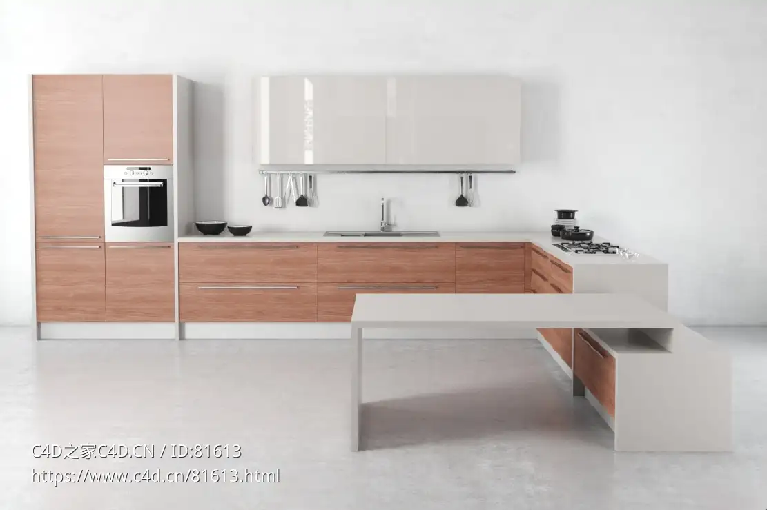 整体厨房厨柜c4d模型Kitchen cabinet - 019 - C4D之家 - 19.jpg
