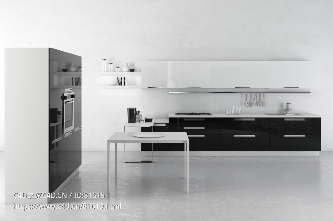 整体厨房厨柜c4d模型Kitchen cabinet - 024 - C4D之家 - 24.jpg