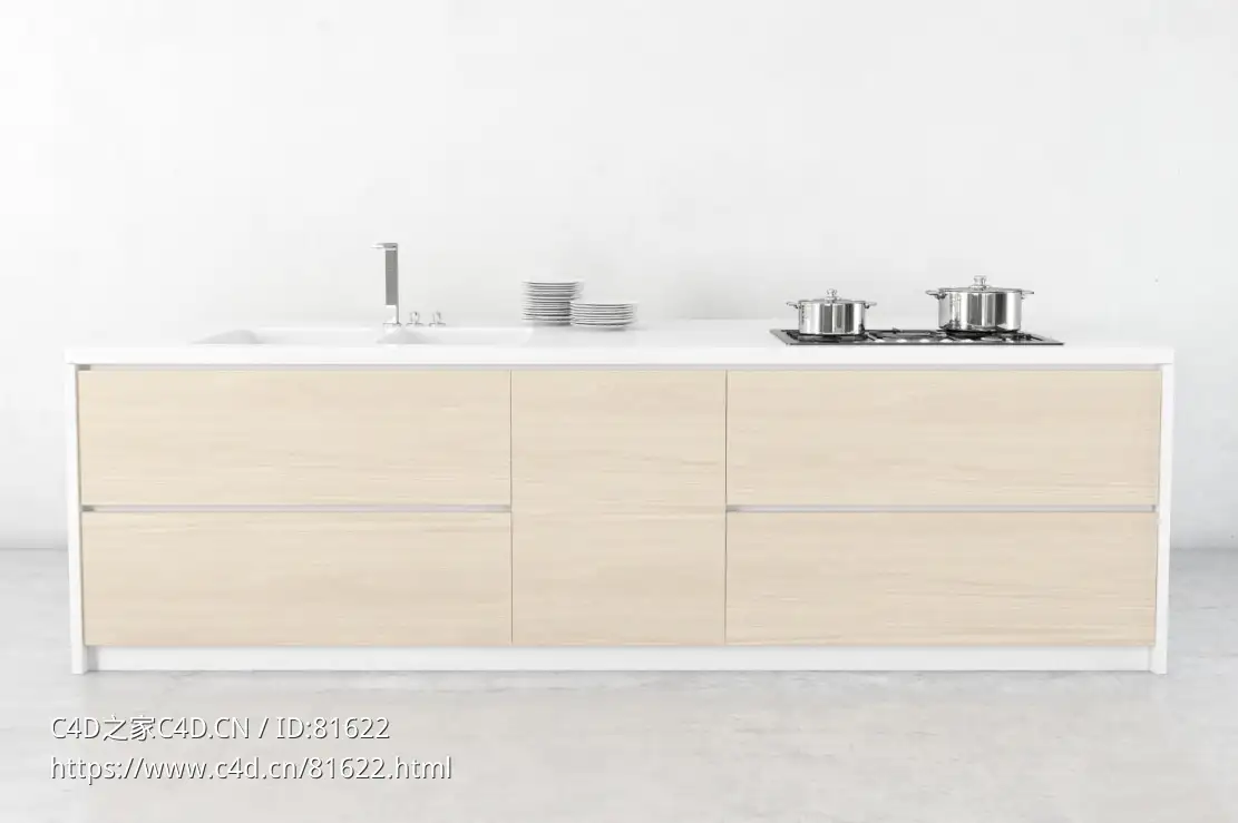 整体厨房厨柜c4d模型Kitchen cabinet - 027 - C4D之家 - 27.jpg