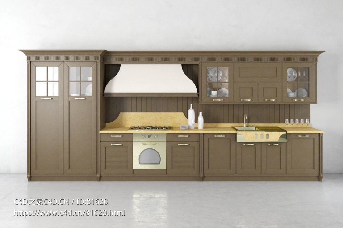 整体厨房厨柜c4d模型Kitchen cabinet - 025 - C4D之家 - 25.jpg