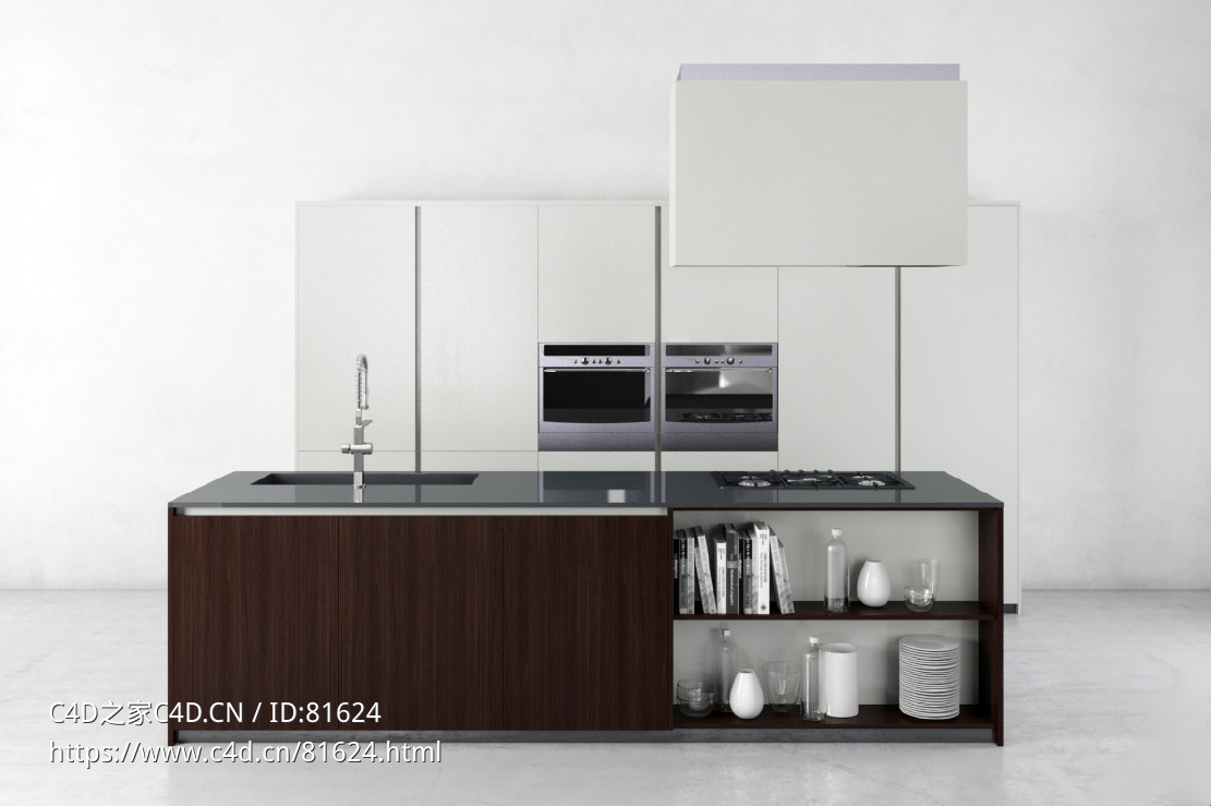 整体厨房厨柜c4d模型Kitchen cabinet - 029 - C4D之家 - 29.jpg