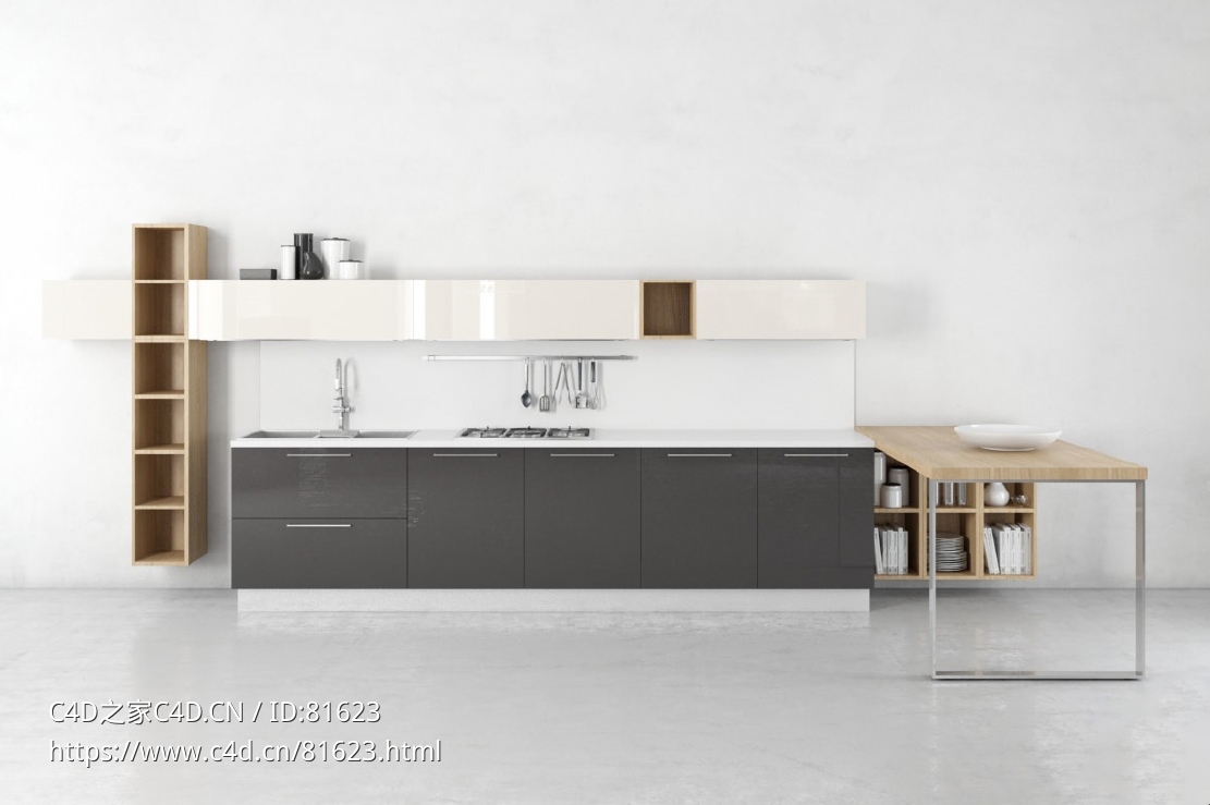 整体厨房厨柜c4d模型Kitchen cabinet - 028 - C4D之家 - 28.jpg