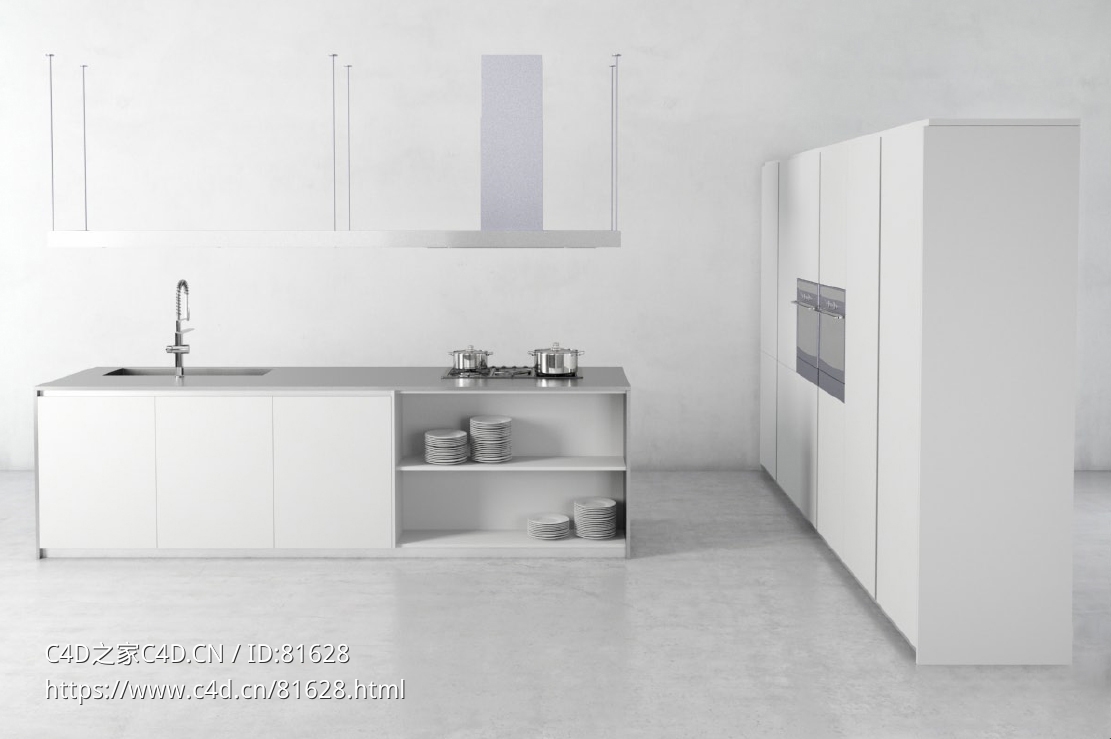 整体厨房厨柜c4d模型Kitchen cabinet - 031 - C4D之家 - 31.jpg