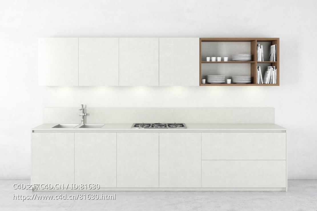 整体厨房厨柜c4d模型Kitchen cabinet - 033 - C4D之家 - 33.jpg
