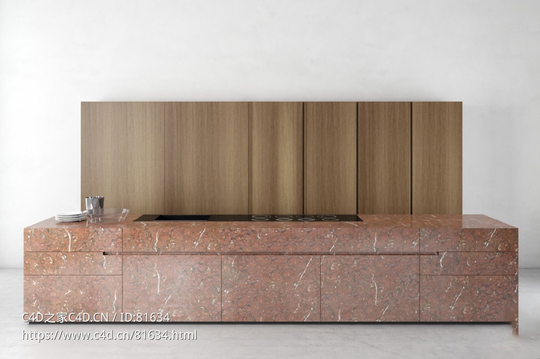 整体厨房厨柜c4d模型Kitchen cabinet - 037 - C4D之家 - 37.jpg