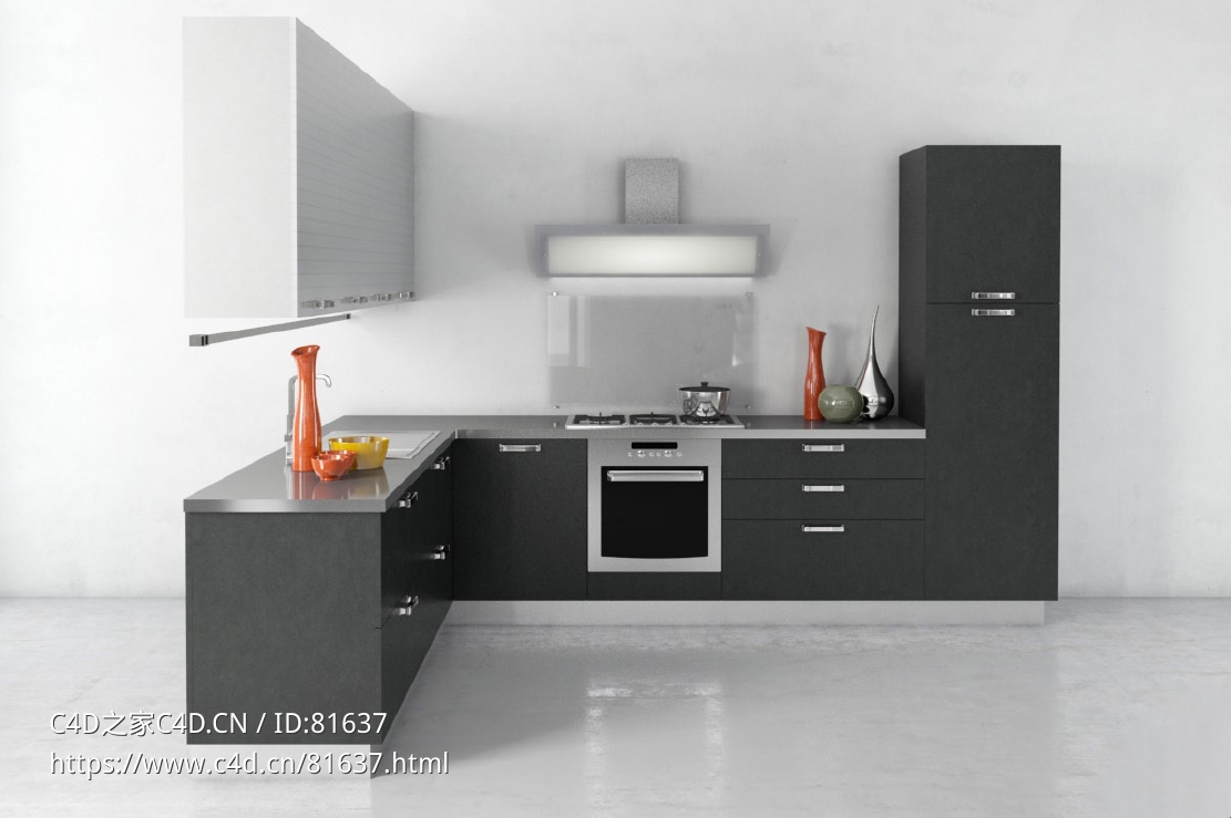 整体厨房厨柜c4d模型Kitchen cabinet - 040 - C4D之家 - 40.jpg