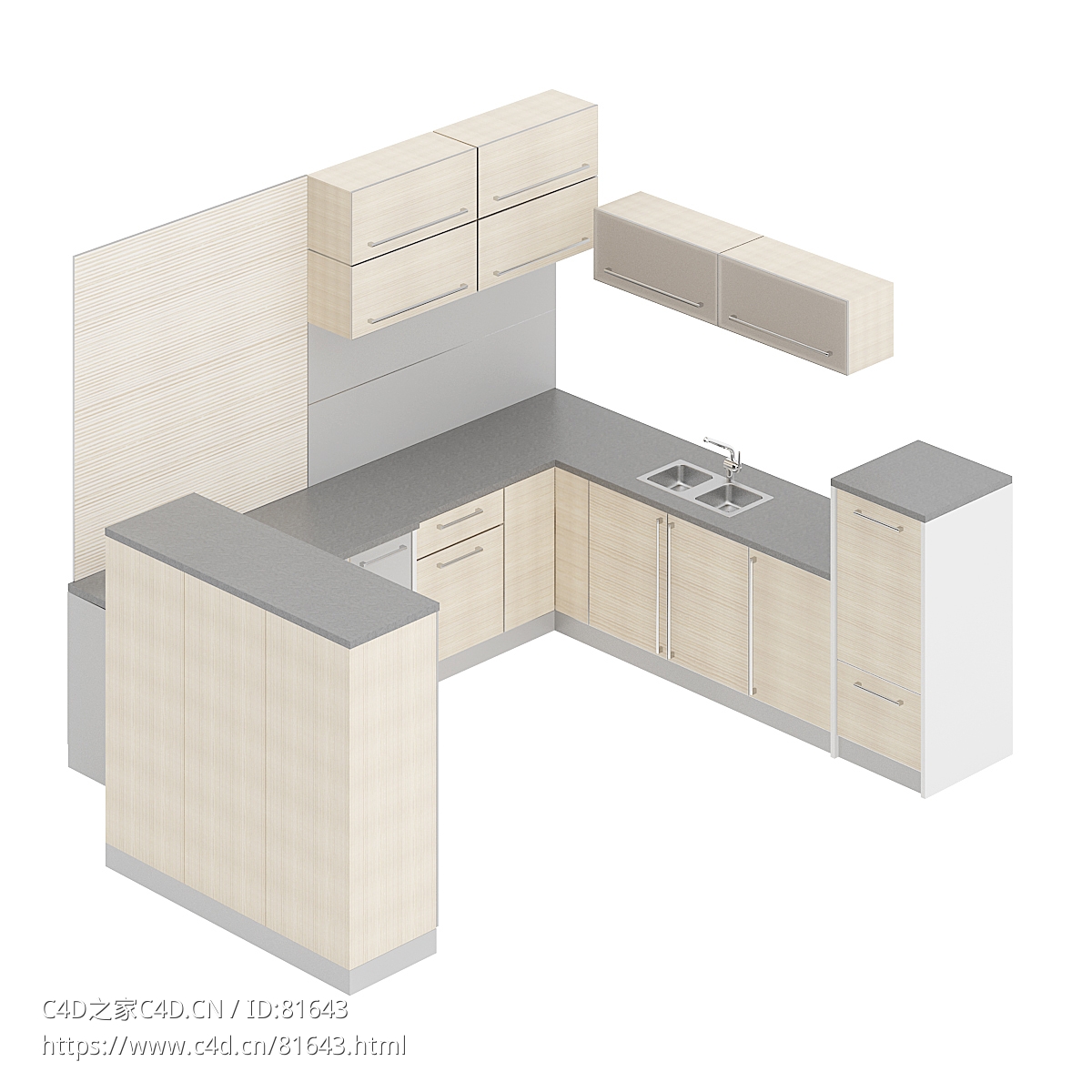 整体厨房厨柜c4d模型Kitchen cabinet - 046 - C4D之家 - 46.jpg
