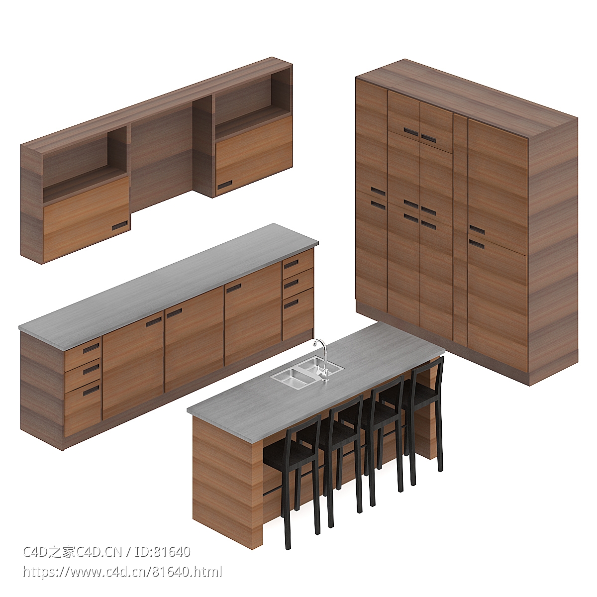 整体厨房厨柜c4d模型Kitchen cabinet - 043 - C4D之家 - 43.jpg