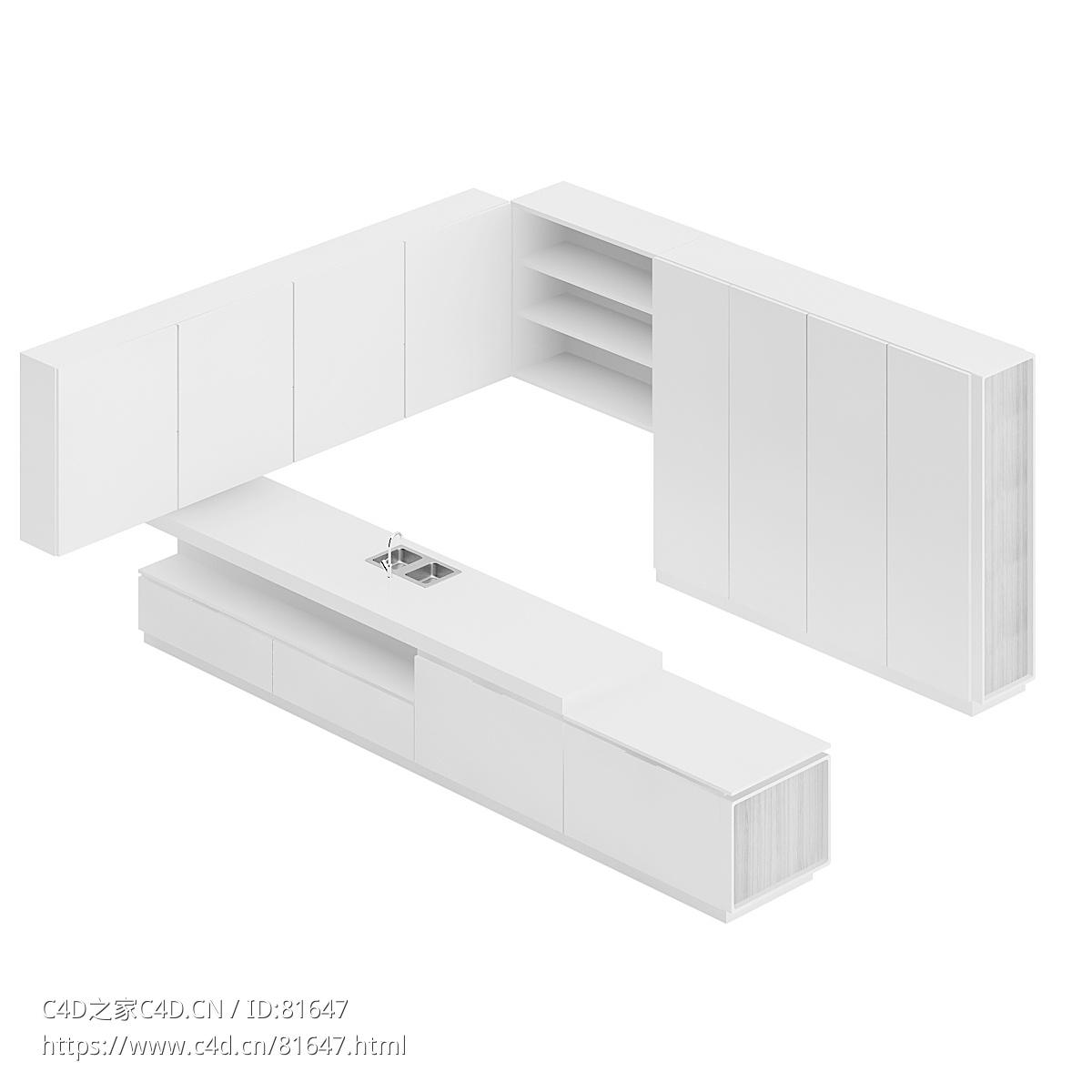 整体厨房厨柜c4d模型Kitchen cabinet - 050 - C4D之家 - 50.jpg