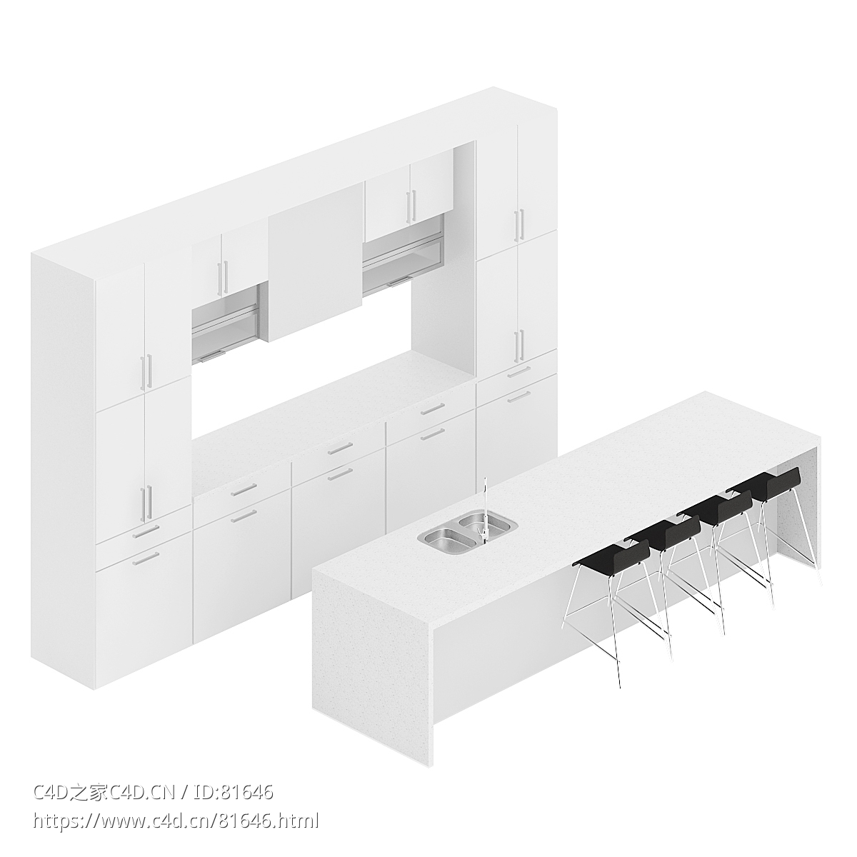 整体厨房厨柜c4d模型Kitchen cabinet - 049 - C4D之家 - 49.jpg