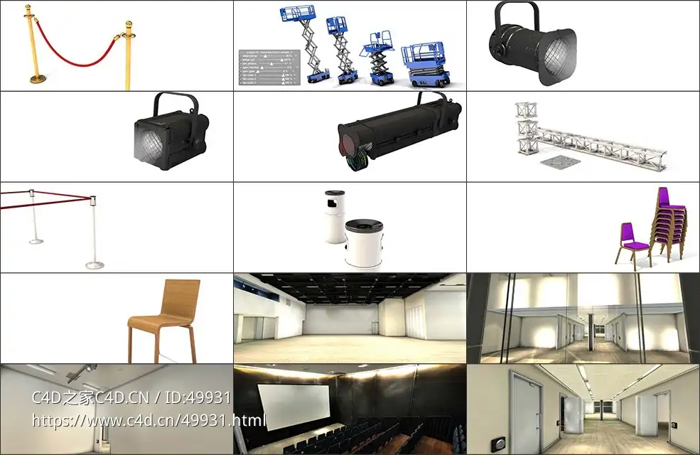 50个C4D会议会场模型预设合集 The Pixel Lab – Events and Venues Pack For C4D