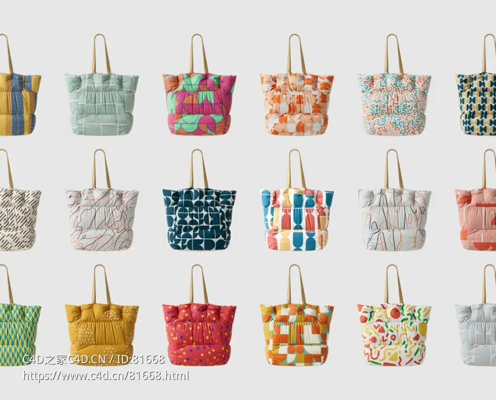 75幅现代艺术图案贴图素材Patterned Canvas Collection - C4D之家 - MC013_PatCan_HandBags_Grid_Wide_01-993x800.jpg