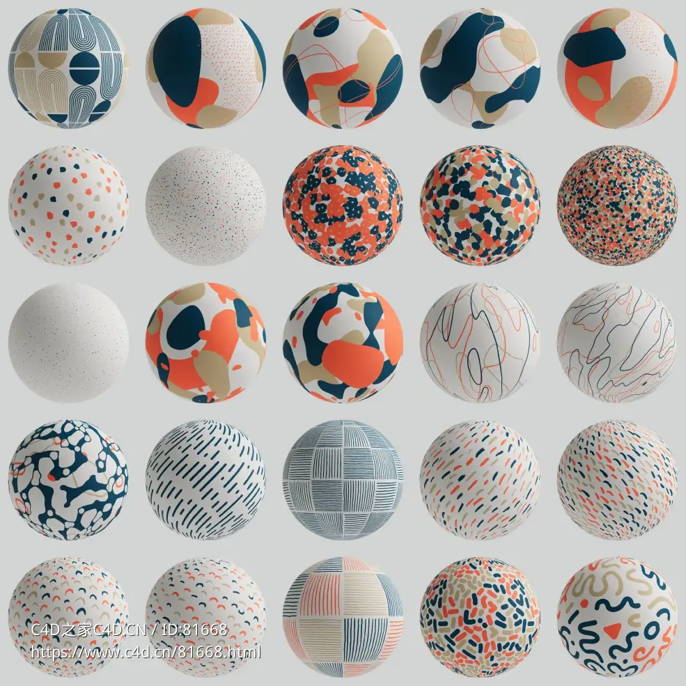 75幅现代艺术图案贴图素材Patterned Canvas Collection - C4D之家 - 未标题-2.jpg