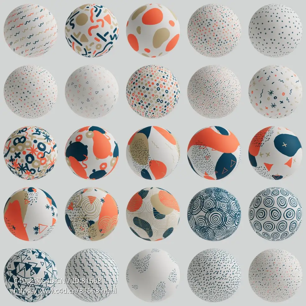 75幅现代艺术图案贴图素材Patterned Canvas Collection - C4D之家 - 未标题-3.jpg
