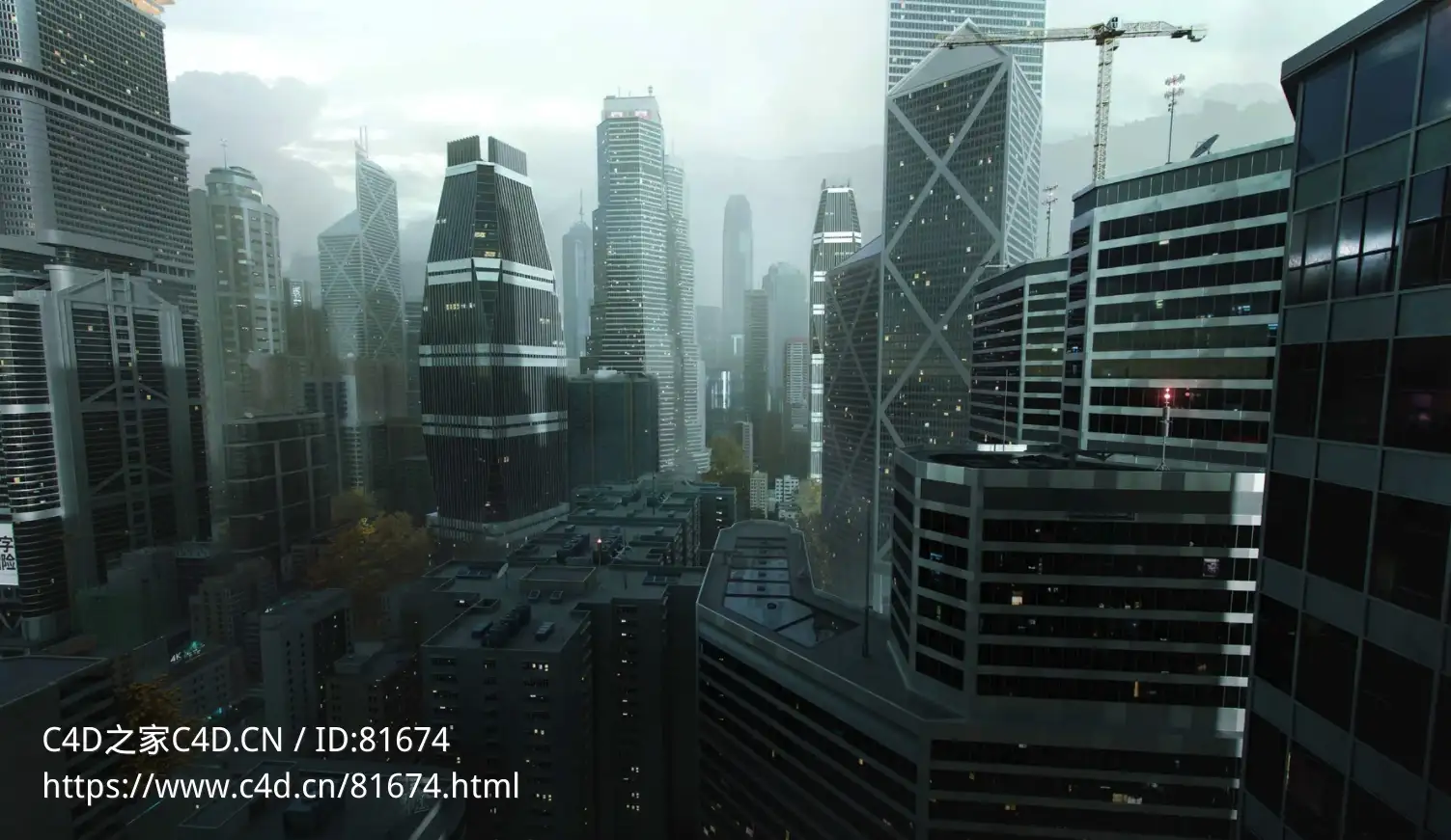现代化都市建筑香港城市街区高楼大厦KitBash3d hong kong - C4D之家 - 屏幕快照 2023-08-18 下午10.33.37.png