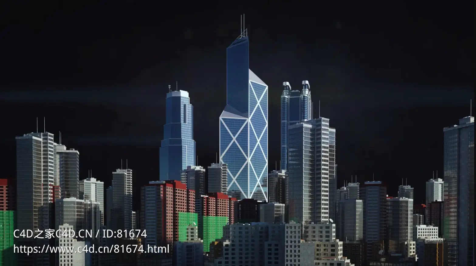 现代化都市建筑香港城市街区高楼大厦KitBash3d hong kong - C4D之家 - 屏幕快照 2023-08-18 下午10.34.07.png