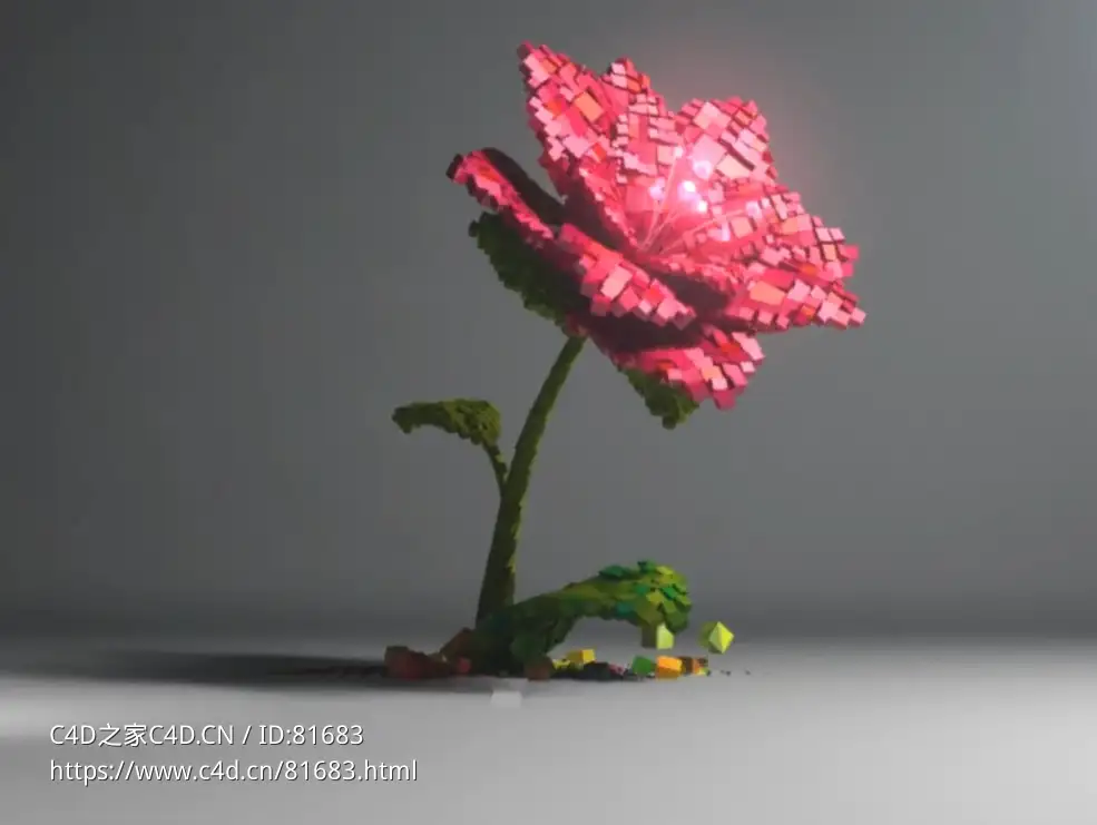 像素花生长绽放动画
