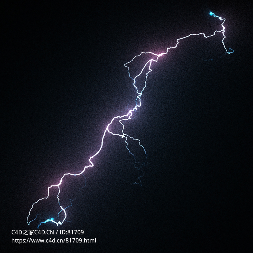 闪电雷电branch lightning r16-r23 x-particles cycles4d - C4D之家 - 004.jpg