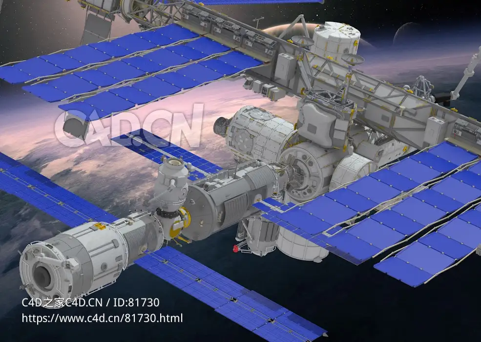科幻太空国际空间站设备International Space Station - C4D之家 - ISS2.jpg