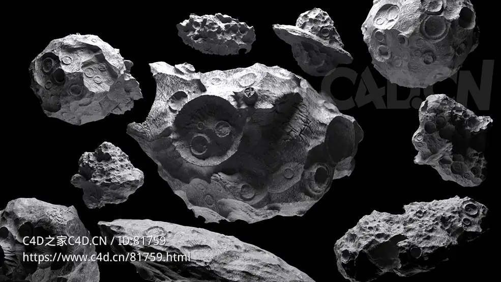 10个宇宙小星行模型合集ASTEROID - C4D之家 - 01.jpg