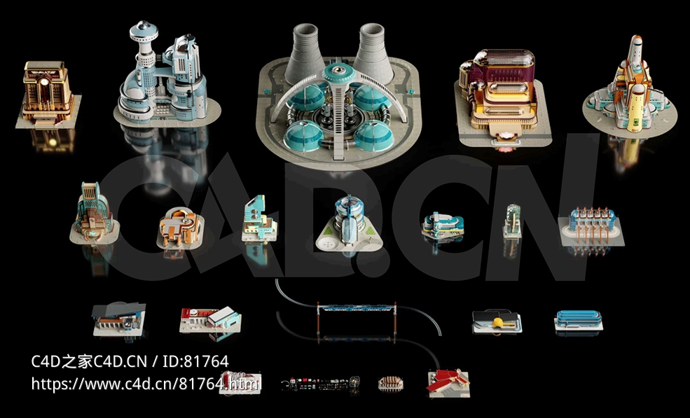 未来科幻建筑原子朋克乌托邦楼房城市场景Kitbash3D - AtomPunk - C4D之家 - 屏幕快照-2023-08-30-下午11.43.14.jpg