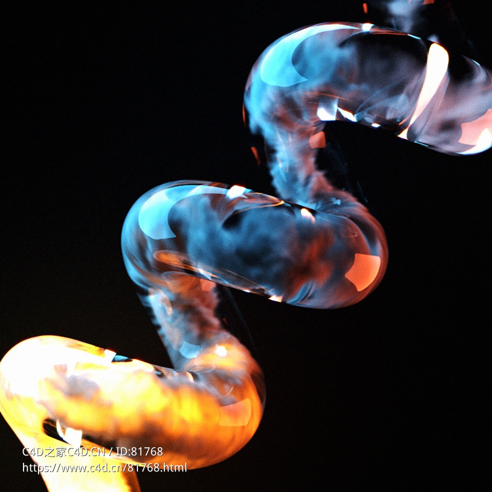 螺旋管道里的烟雾爆炸变形器explosiafx deformer support01 r16-r23 x-particles cycl - C4D之家 - 041.jpg