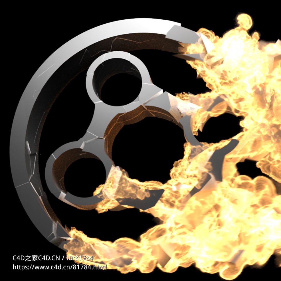 被火焰吞噬的logo爆炸explosiafx shatter dissolve r16-r23 x-particles cycles4d - C4D之家 - 056.jpg