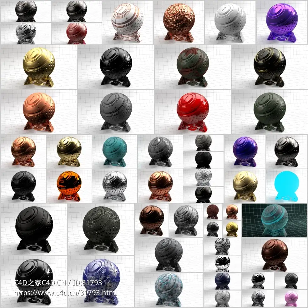 55个红移材质球Redshift Materials