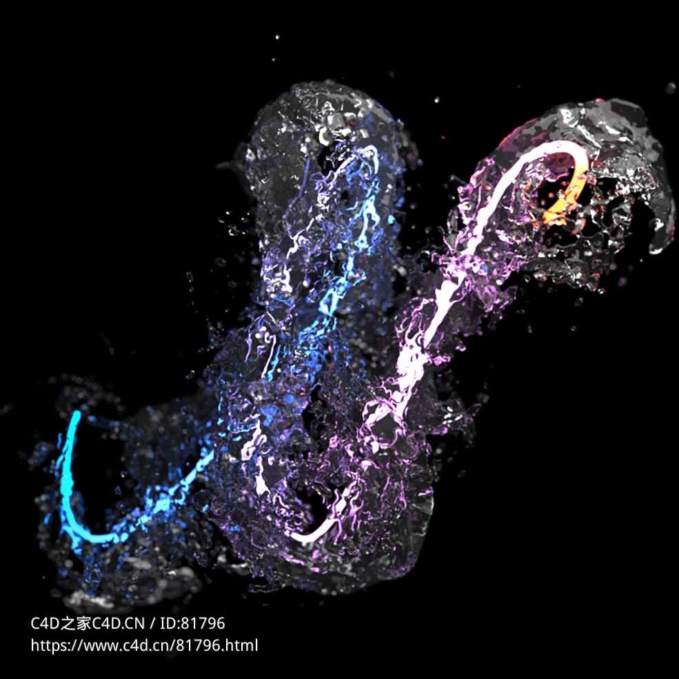 流体水花水柱flowfield fluid letter r16-r23 x-particles cycles4d - C4D之家 - 064.jpg