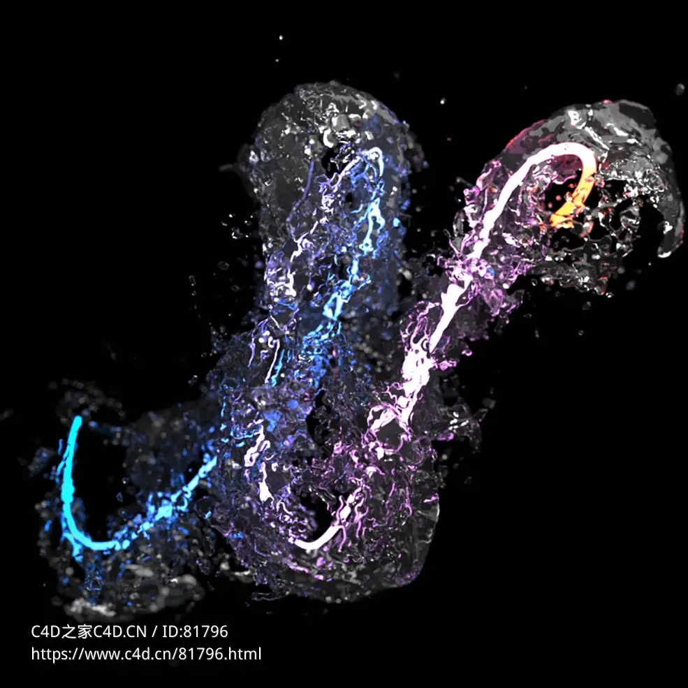 流体水花水柱flowfield fluid letter r16-r23 x-particles cycles4d - C4D之家 - 064.jpg