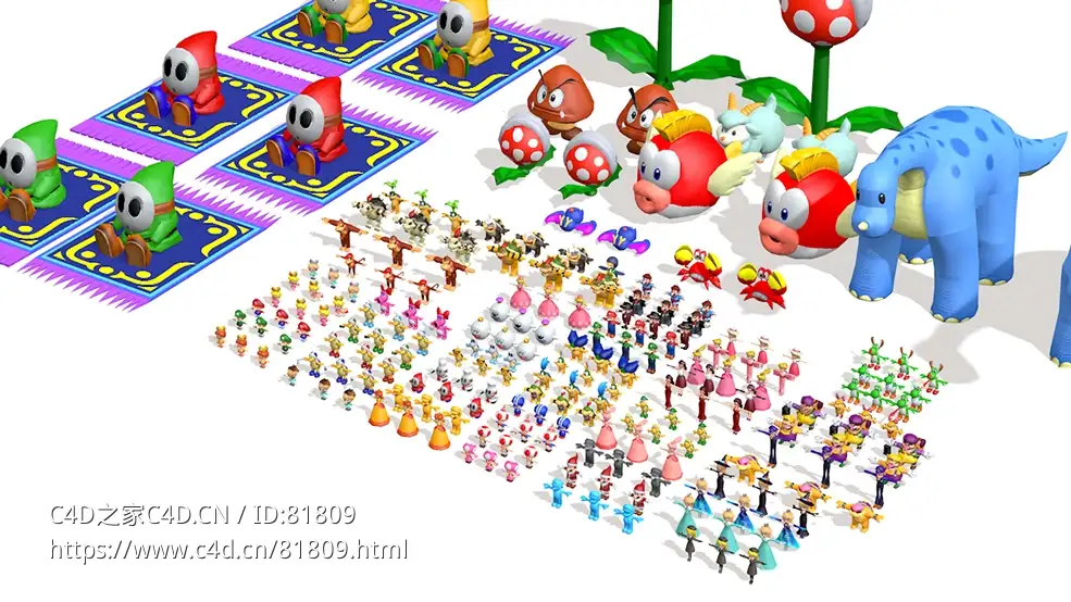 千余个超级马里奥赛车之旅元素模型合集Mario Kart Tour - C4D之家 - 2.jpg