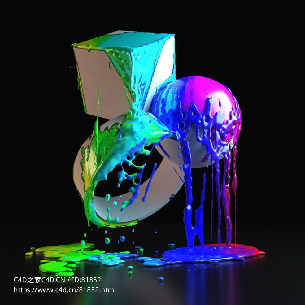 粘稠的液体泼洒粘连vertexmap color support r16-r23 x-particles cycles4d - C4D之家 - 115.jpg