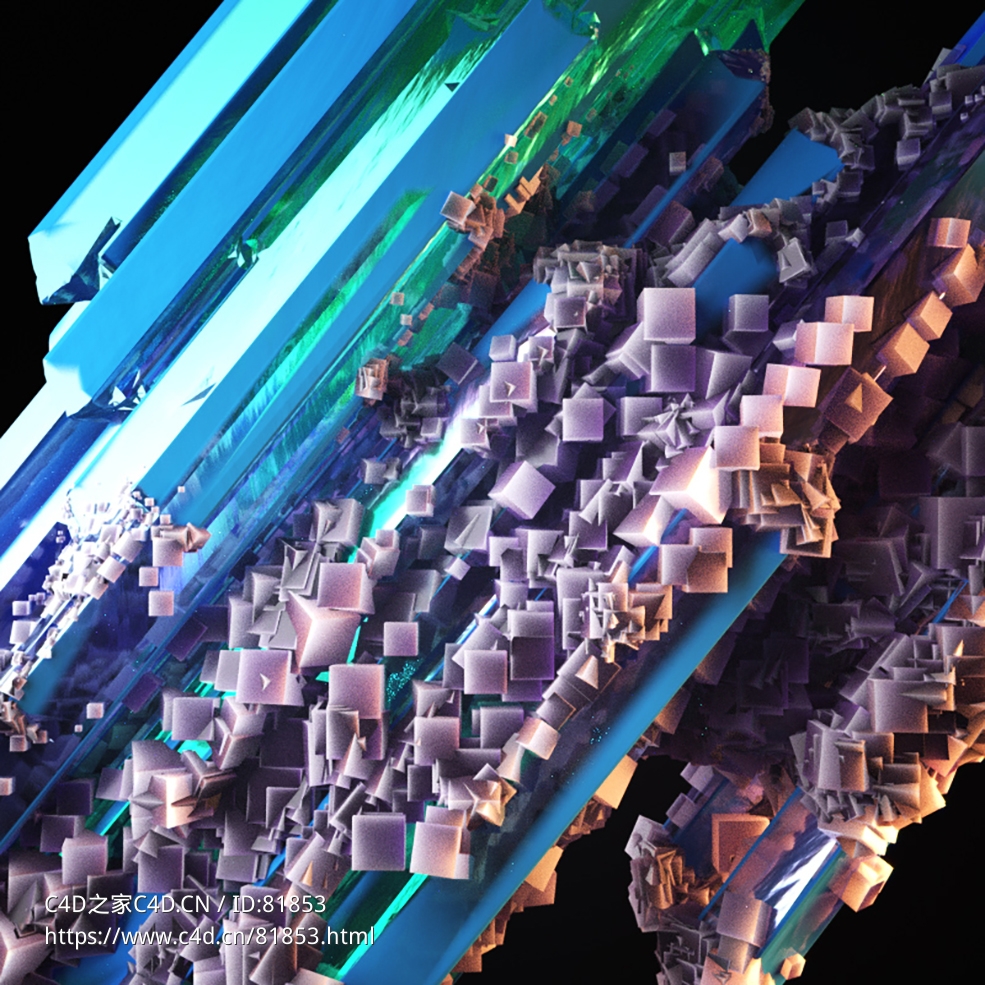 水晶柱上生长的方块顶点映射曲率vertexmap curvature r16-r23 x-particles cycles4d - C4D之家 - 116.jpg