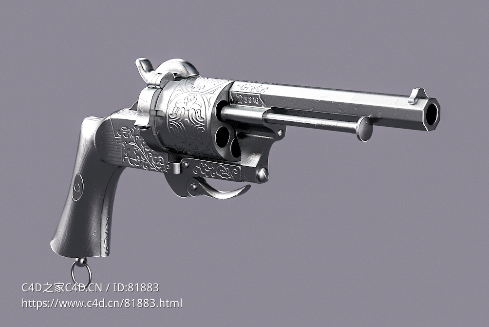 左轮山猫手枪Lefaucheux Revolver (Untextured)