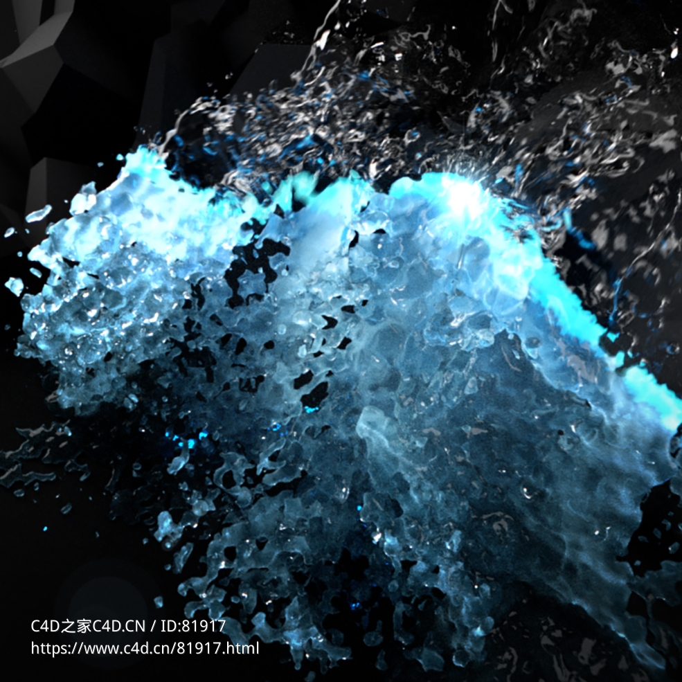冰冻的液体x-particles+cycles4d FluidFX Frozen Fall - C4D之家 - 146.jpg