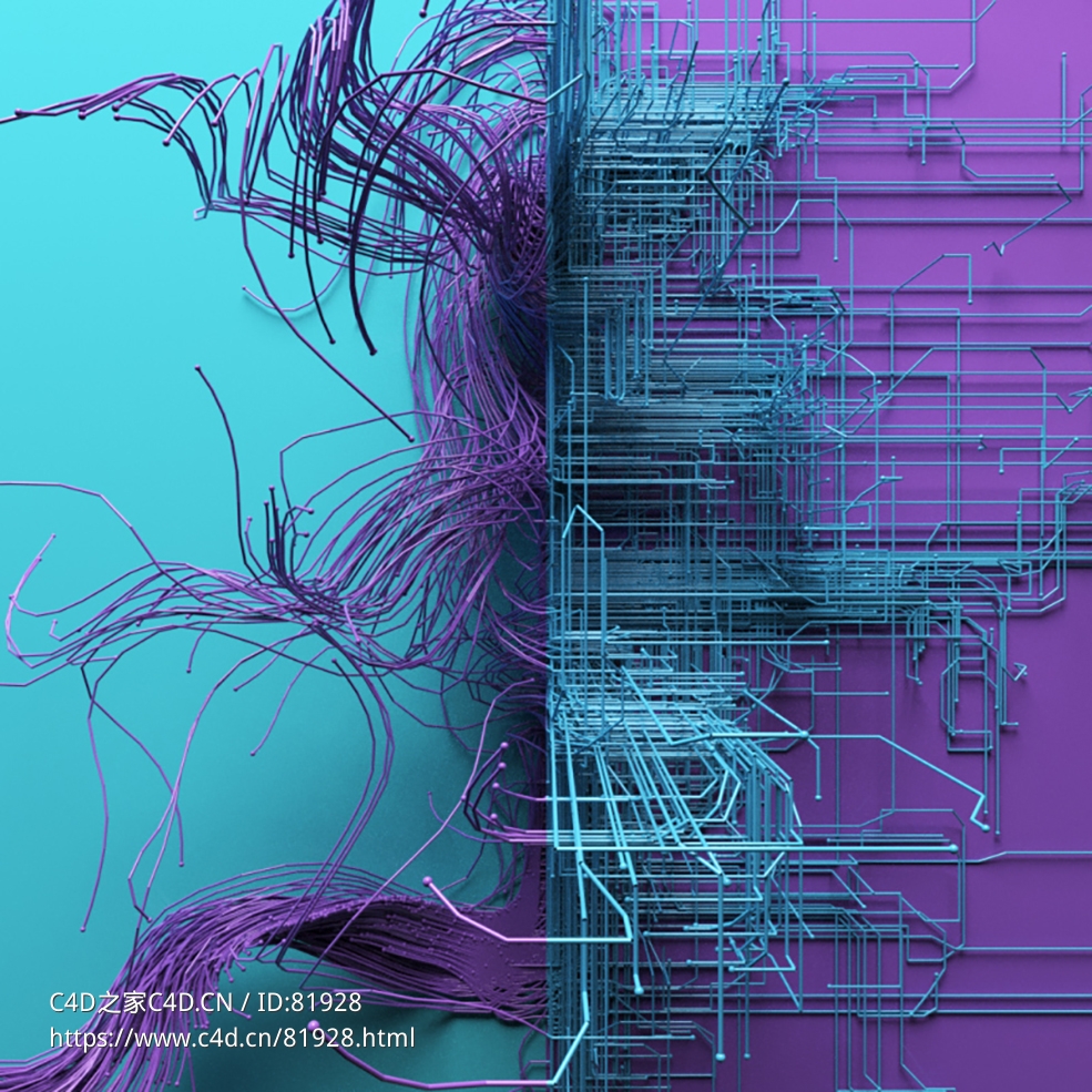 科技电路网格线x-particles+cycles4d ParticleFX Network Constraint - C4D之家 - 156.jpg