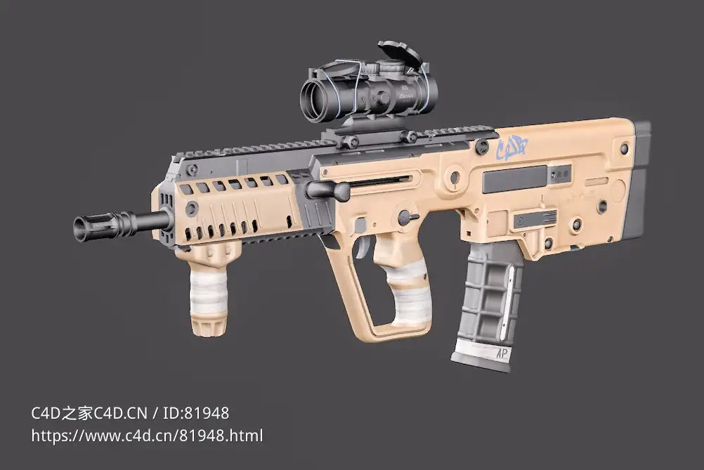 轻机枪IWI Tavor x95 - C4D之家 - 18.jpg