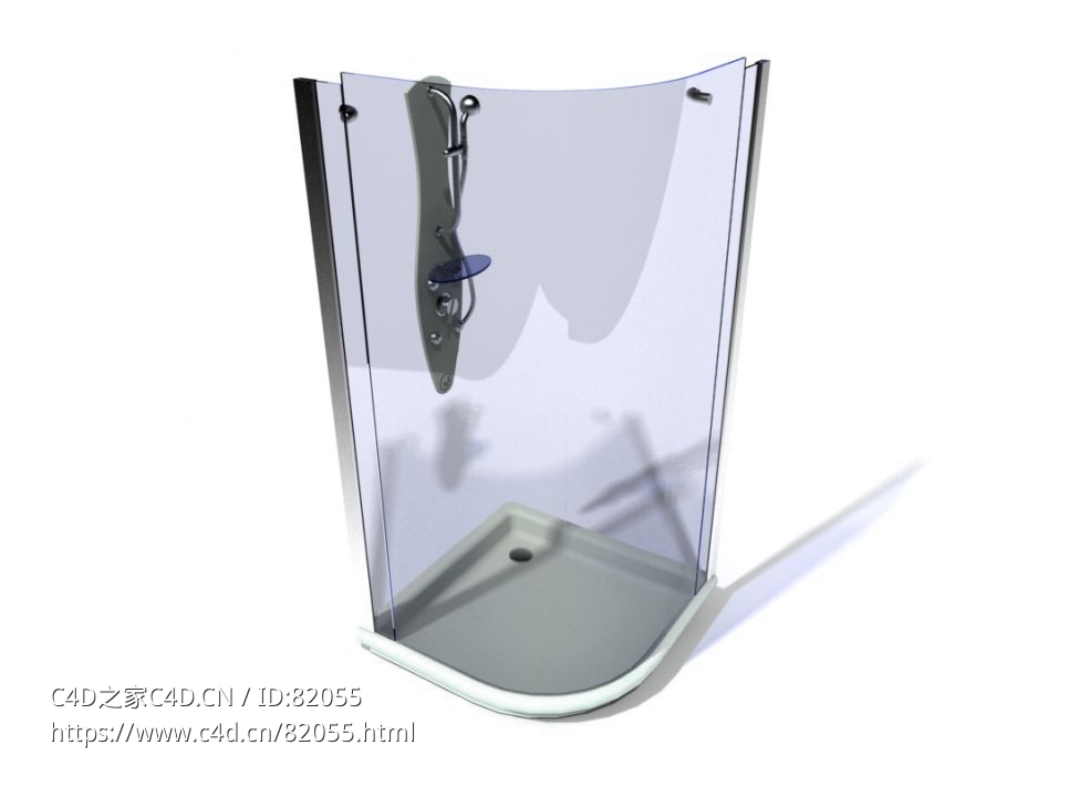 扇形单人玻璃隔断淋浴房