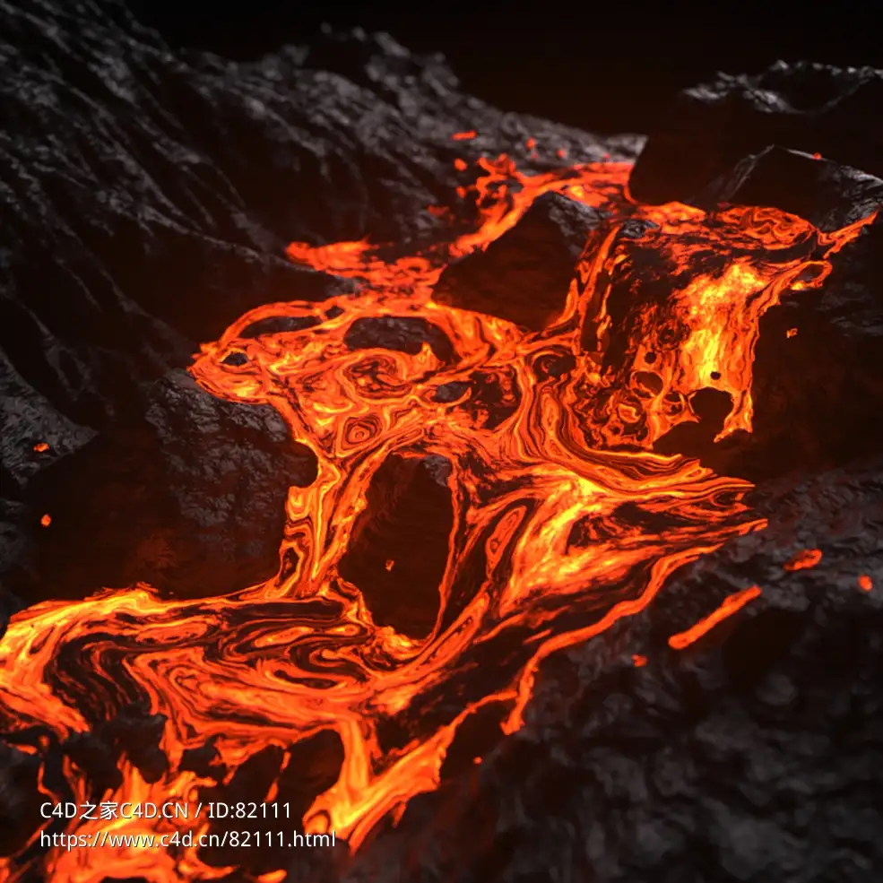 喷出火山熔岩流体xpopenvdbmesher-uvw lava flow r20-r25