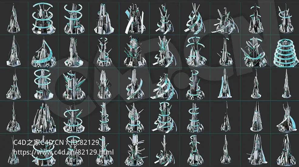 50栋未来科幻创意摩天建筑大楼模型 - C4D之家 - sci-fi-futuristic-future-fantasy-city-building-pack-bundle-3d-model-fbx.jpg