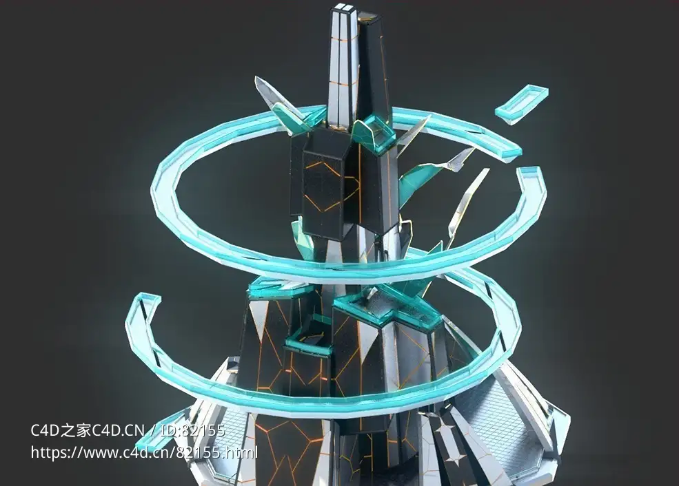 未来科幻创意摩天大楼建筑c4d模型 Sci-Fi Futuristic Future Fantasy City Building-1 - C4D之家 - 19.jpg