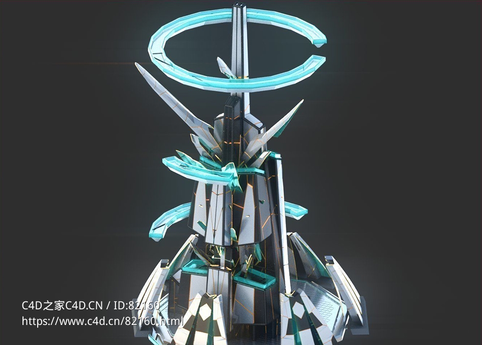 未来科幻创意摩天大楼建筑c4d模型 Sci-Fi Futuristic Future Fantasy City Building-2 - C4D之家 - 24.jpg