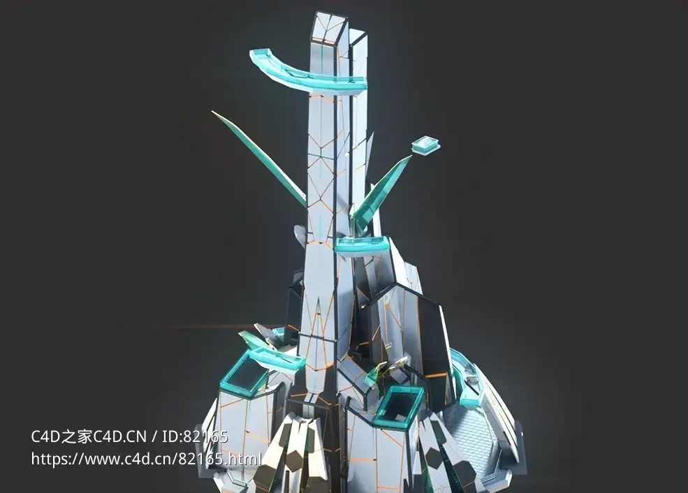 未来科幻创意摩天大楼建筑c4d模型 Sci-Fi Futuristic Future Fantasy City Building-2 - C4D之家 - 29.jpg